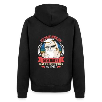 Abiturient Habe Mein Abi Geschafft Abschluss - Unisex Premium Bio Zip Hoodie - Schwarz - Hinten - Nico (187cm)