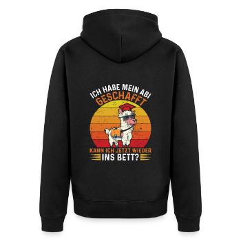 Abiturient Habe Mein Abi Geschafft Abschluss - Unisex Premium Bio Zip Hoodie - Schwarz - Hinten - Nico (187cm)