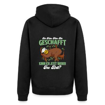 Abiturient Habe Mein Abi Geschafft Abschluss - Unisex Premium Bio Zip Hoodie - Schwarz - Hinten - Nico (187cm)