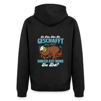 Abiturient Habe Mein Abi Geschafft Abschluss - Unisex Premium Bio Zip Hoodie - Schwarz - Hinten - Nico (187cm)