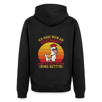 Abiturient Habe Mein Abi Geschafft Abschluss - Unisex Premium Bio Zip Hoodie - Schwarz - Hinten - Nico (187cm)