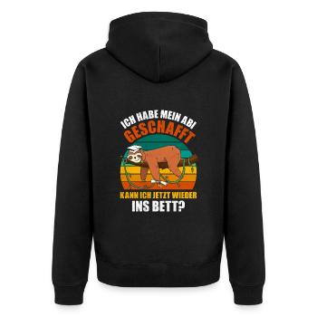 Abiturient Habe Mein Abi Geschafft Abschluss - Unisex Premium Bio Zip Hoodie - Schwarz - Hinten - Nico (187cm)