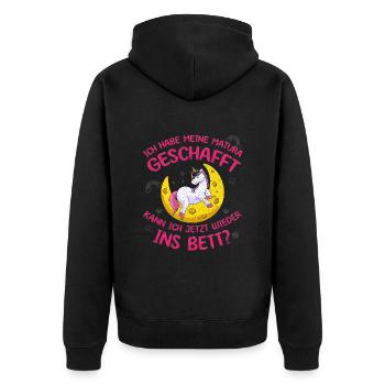 Maturant Habe meine Matura Geschafft Abschluss - Unisex Premium Bio Zip Hoodie - Schwarz - Hinten - Nico (187cm)
