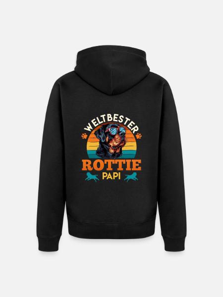 Rottweiler WELTBESTER ROTTIE PAPI Rottweiler - Unisex Premium Bio Zip Hoodie - Schwarz