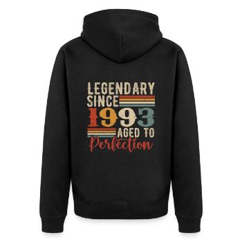 Légendaire Depuis 1993 Cadeau D'anniversaire 1993 - Veste à capuche bio Premium Unisexe - noir - Dos - Nico (187cm)