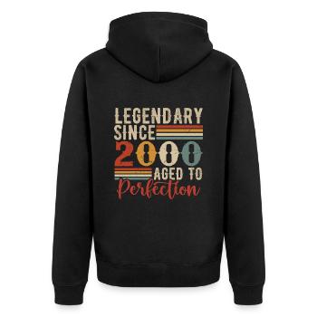 Legendary Since 2000 Birthday Gift 2000 - Unisex Premium Organic Zip Hoodie - black - Back - Nico (187cm)