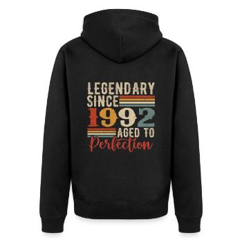 Légendaire Depuis 1992 Cadeau D'anniversaire 1992 - Veste à capuche bio Premium Unisexe - noir - Dos - Nico (187cm)