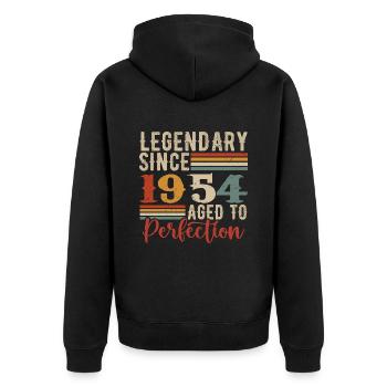Legendary Since 1954 Birthday Gift 1954 - Unisex Premium Organic Zip Hoodie - black - Back - Nico (187cm)
