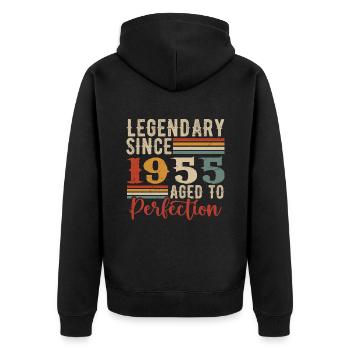 Légendaire Depuis 1955 Cadeau D'anniversaire 1955 - Veste à capuche bio Premium Unisexe - noir - Dos - Nico (187cm)