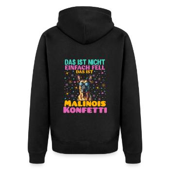 Malinois DAS IST NICHT FELL DAS IST MALINOIS - Unisex Premium Bio Zip Hoodie - Schwarz - Hinten - Nico (187cm)