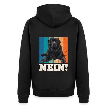 Neufundländer Hundebesitzer NEIN! Newfie Fan - Unisex Premium Bio Zip Hoodie - Schwarz - Hinten - Nico (187cm)