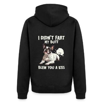 Le bouledogue français n’a pas pété mes fesses - Veste à capuche bio Premium Unisexe - noir - Dos - Nico (187cm)