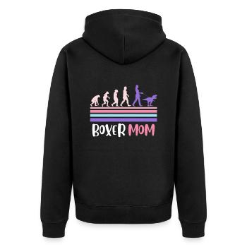 BOXER MOM Dog Owner German Boxer - Unisex Premium Organic Zip Hoodie - black - Back - Nico (187cm)