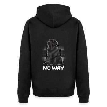 Newfoundland Dog Owner NO WAY Stubborn Funny - Unisex Premium Organic Zip Hoodie - black - Back - Nico (187cm)