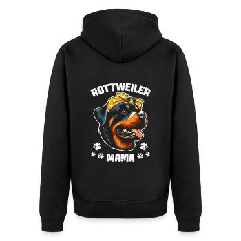 Rottweiler MAMA Rottweiler Besitzerin Rottie - Unisex Premium Bio Zip Hoodie - Schwarz - Hinten - Nico (187cm)