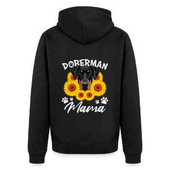 DOBERMAN MOM Propriétaire de chien Doberman MAMA - Veste à capuche bio Premium Unisexe - noir - Dos - Nico (187cm)