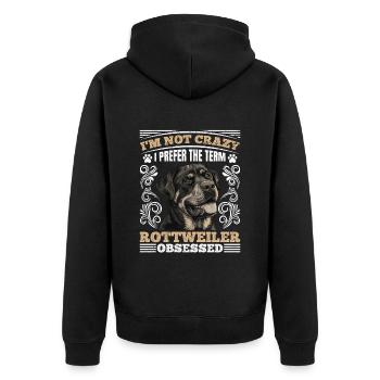 Ami Rottweiler JE NE SUIS PAS FOU PRÉFÈRE LE TERME - Veste à capuche bio Premium Unisexe - noir - Dos - Nico (187cm)