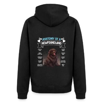 Newfie propriétaire ANATOMIE D’UN TERRE-NEUVE Drôle - Veste à capuche bio Premium Unisexe - noir - Dos - Nico (187cm)