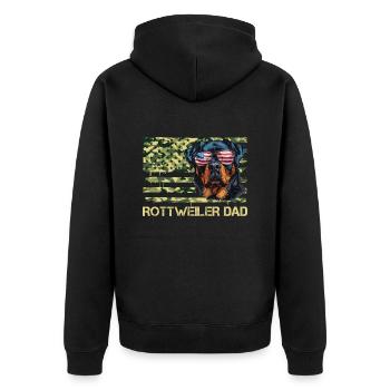 Rottweiler PAPA Rottie Besitzer Rottweiler Hund - Unisex Premium Bio Zip Hoodie - Schwarz - Hinten - Nico (187cm)