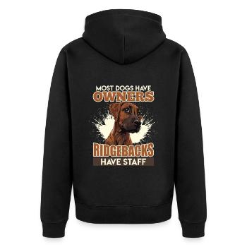 Ridgeback LA PLUPART DES CHIENS ONT DES PROPRIÉTAIRES - Veste à capuche bio Premium Unisexe - noir - Dos - Nico (187cm)