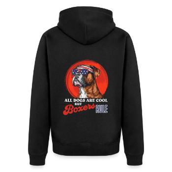 Boxers allemands TOUS LES CHIENS SONT COOL, MAIS LES BOXERS RÈGNENT EN MAÎTRES - Veste à capuche bio Premium Unisexe - noir - Dos - Nico (187cm)