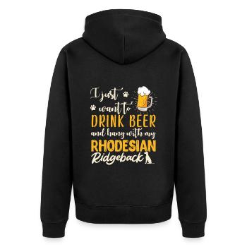 Rhodesian Ridgeback ENVIE JUSTE DE BOIRE DE LA BIÈRE - Veste à capuche bio Premium Unisexe - noir - Dos - Nico (187cm)