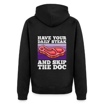 Fleisch fan a votre viande quotidienne skip doc - Veste à capuche bio Premium Unisexe - noir - Dos - Nico (187cm)