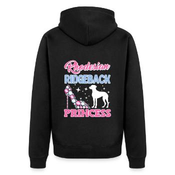RHODESIAN RIDGEBACK PRINCESS Ridgeback Owner - Unisex Premium Organic Zip Hoodie - black - Back - Nico (187cm)