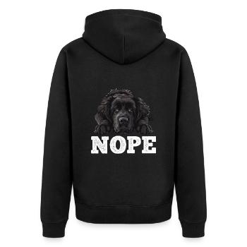 Newfoundland NOPE Newfie Dog Owner Funny - Unisex Premium Organic Zip Hoodie - black - Back - Nico (187cm)