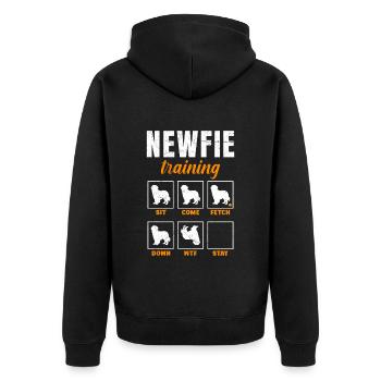 NEWFIE TRAINING Propriétaires de chiens Terre-Neuve - Veste à capuche bio Premium Unisexe - noir - Dos - Nico (187cm)