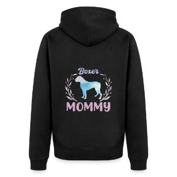 Chien Boxer Allemand Propriétaire BOXER MAMI - Veste à capuche bio Premium Unisexe - noir - Dos - Nico (187cm)