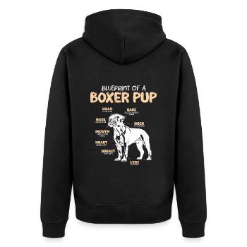 Boxeur allemand ANATOMIE D’UN BOXEUR Drôle - Veste à capuche bio Premium Unisexe - noir - Dos - Nico (187cm)