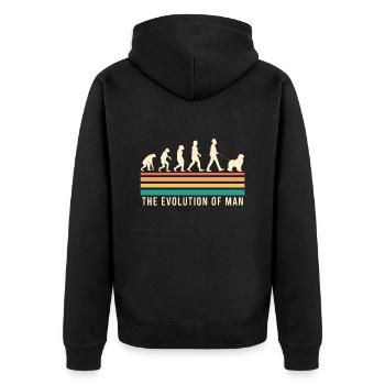 Newfoundland EVOLUTION Newfie Dog Owner - Unisex Premium Organic Zip Hoodie - black - Back - Nico (187cm)