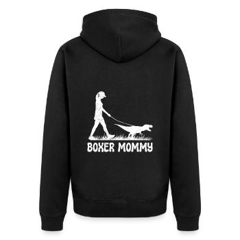 Chien Boxer Allemand Propriétaire BOXER MAMI - Veste à capuche bio Premium Unisexe - noir - Dos - Nico (187cm)