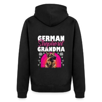 BERGER ALLEMAND GRAND-MÈRE Deutscher Schäferhund - Veste à capuche bio Premium Unisexe - noir - Dos - Nico (187cm)