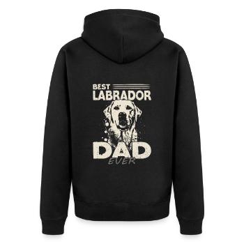Best Labrador Dad ever | Labrador Retriever - Unisex Premium Bio Zip Hoodie - Schwarz - Hinten - Nico (187cm)