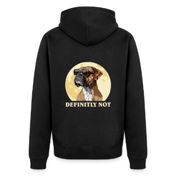Boxer allemand CERTAINEMENT PAS propriétaire de chien boxer - Veste à capuche bio Premium Unisexe - noir - Dos - Nico (187cm)