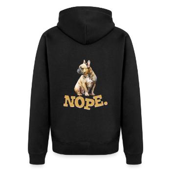 Bouledogue français têtu NOPE Frenchie - Veste à capuche bio Premium Unisexe - noir - Dos - Nico (187cm)