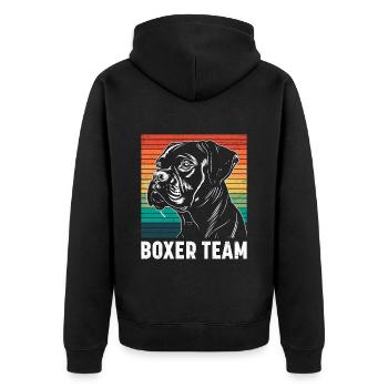 Allemand Boxer Chien Papa BOXER TEAM Drôle - Veste à capuche bio Premium Unisexe - noir - Dos - Nico (187cm)