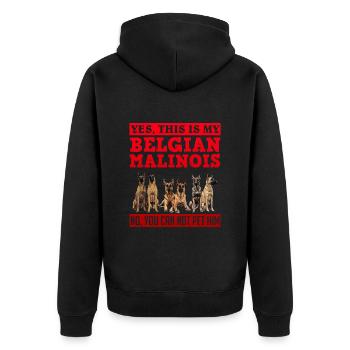 Propriétaire C’EST MON MALINOIS BELGE QUE VOUS NE POUVEZ PAS CARESSER - Veste à capuche bio Premium Unisexe - noir - Dos - Nico (187cm)