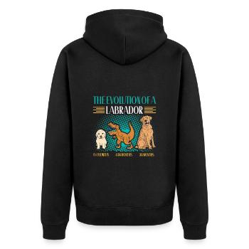 EVOLUTION OF A LABRADOR RETRIEVER Besitzer - Unisex Premium Bio Zip Hoodie - Schwarz - Hinten - Nico (187cm)
