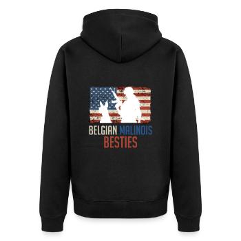 Chien de berger belge BESTIES MALINOIS BELGES - Veste à capuche bio Premium Unisexe - noir - Dos - Nico (187cm)