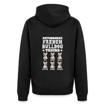 Trucs drôles de Frenchie têtu avec le bouledogue français - Veste à capuche bio Premium Unisexe - noir - Dos - Nico (187cm)