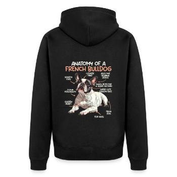 Anatomie Bouledogue Français Propriétaire Drôle - Veste à capuche bio Premium Unisexe - noir - Dos - Nico (187cm)