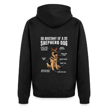 Anatomie d’un berger berger allemand - Veste à capuche bio Premium Unisexe - noir - Dos - Nico (187cm)