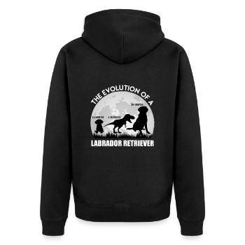 Fan du Labrador L'ÉVOLUTION D'UN Dino LABRADOR - Veste à capuche bio Premium Unisexe - noir - Dos - Nico (187cm)