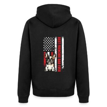 Bouledogue français Meilleur papa Frenchie - Veste à capuche bio Premium Unisexe - noir - Dos - Nico (187cm)