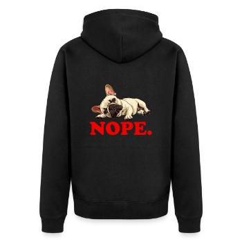 Bouledogue français têtu NOPE Frenchie - Veste à capuche bio Premium Unisexe - noir - Dos - Nico (187cm)