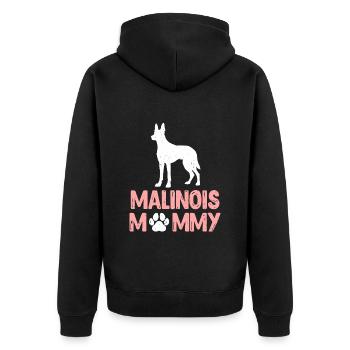MALINOIS MAMI Chien Maman Berger Belge - Veste à capuche bio Premium Unisexe - noir - Dos - Nico (187cm)