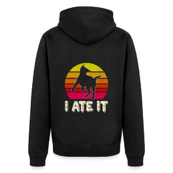 Labrador I ATE IT Labrador Retriever Funny - Unisex Premium Organic Zip Hoodie - black - Back - Nico (187cm)